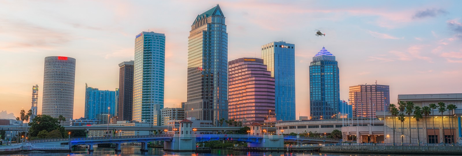 Tampa-Skyline-and-TGH-Helicopter